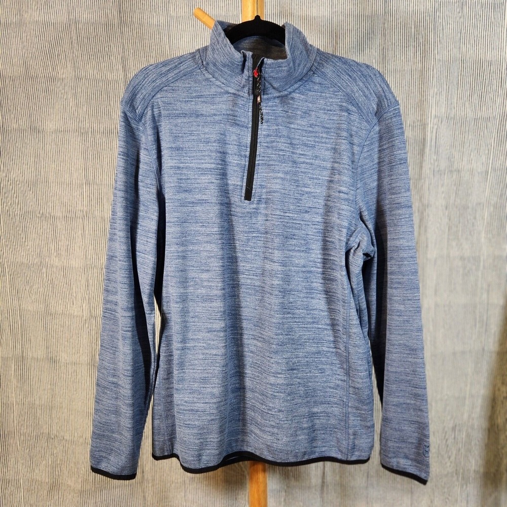 Avalanche Medium $50 Heather Blue Performance Stand Collar Half Zip Pullover